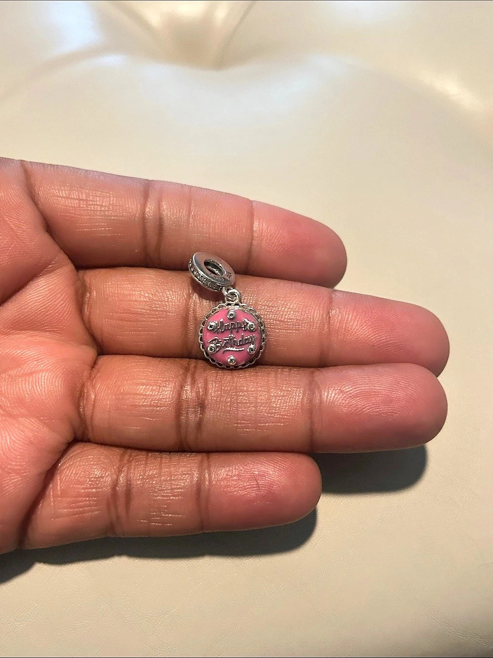 Pandora Pink Birthday Cake Dangle Charm Pink Pendant Charm